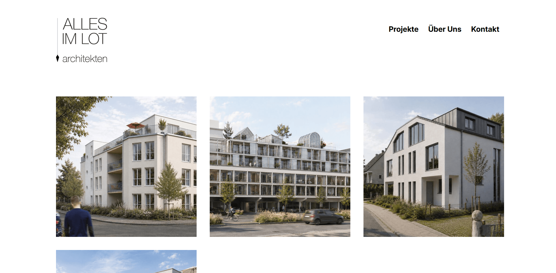 Projektübersicht von allesimlot-architekten.de mit Referenzgebäuden